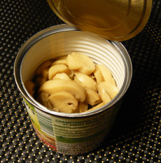 Tin can lined with BPA epoxy resin