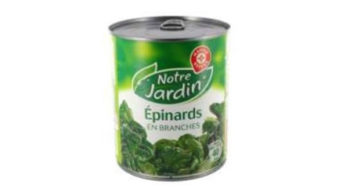 Pieces of plastic in the canned spinach