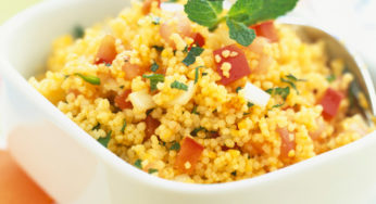 Tabbouleh with plastic pieces