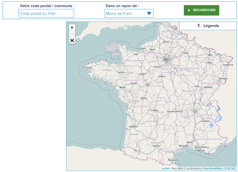 interractive Map of the quality of tap water