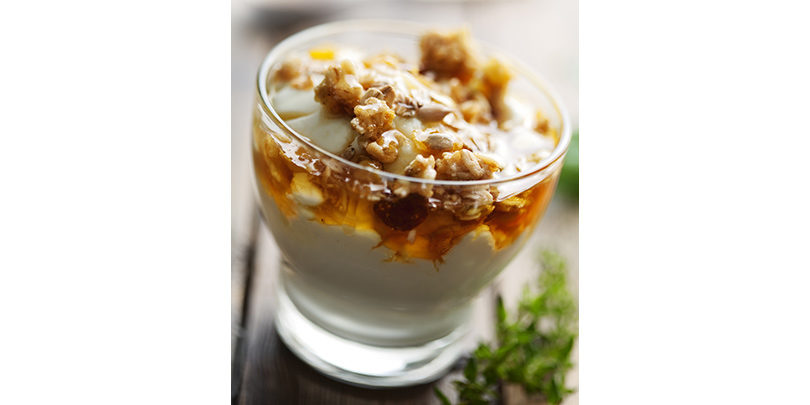 Yogurt has Greek - honey granola